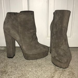 Gray Suede Booties